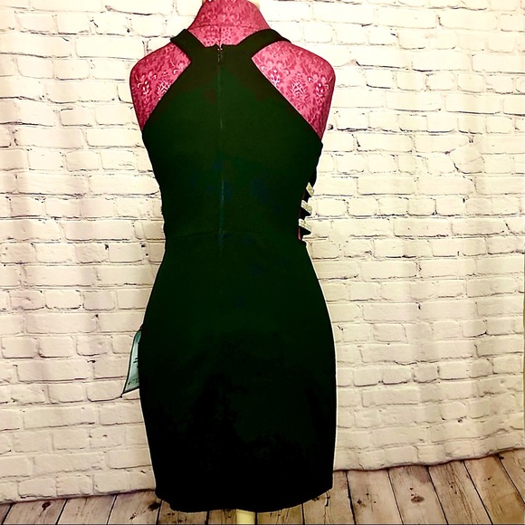 Womans black dress w/rhinestone side details. NWT - Picture 4 of 13
